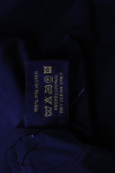 Pauw Womens Black Collared Button Coat Long Sleeve Polyester Designer Size 4