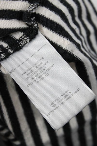 Joie Women Black Striped Sleeveless Tank Cotton Linen Size S