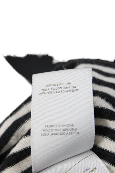 Joie Women Black Striped Sleeveless Tank Cotton Linen Size S