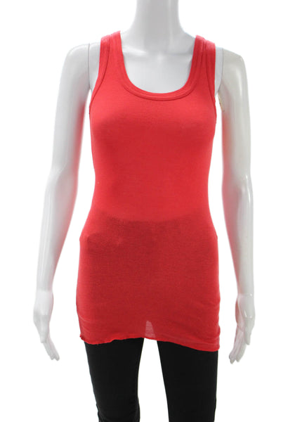 Michael Stars Women Red Sleeveless Tunic Tank Round Neck Size One Size