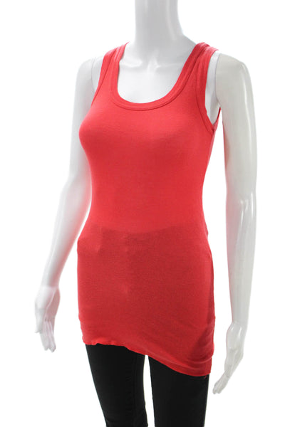 Michael Stars Women Red Sleeveless Tunic Tank Round Neck Size One Size