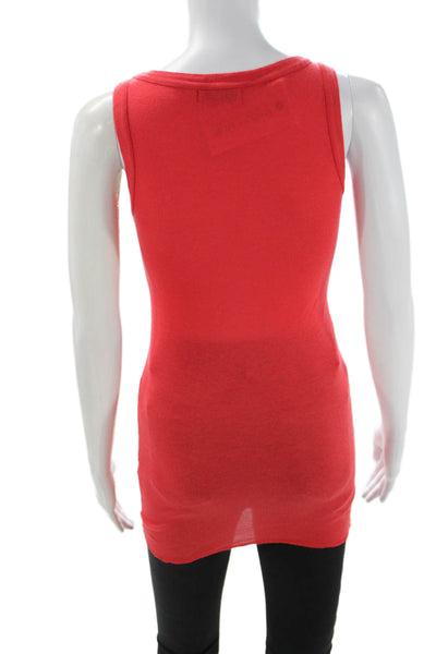 Michael Stars Women Red Sleeveless Tunic Tank Round Neck Size One Size
