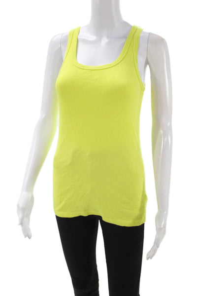 Splendid Women Yellow Basic Sleeveless Tank Round Neck Size L