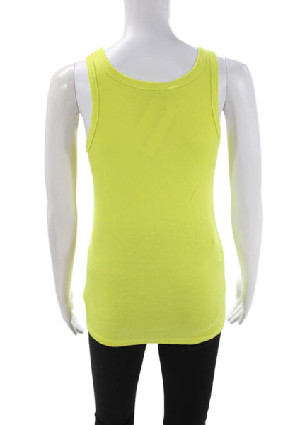 Splendid Women Yellow Basic Sleeveless Tank Round Neck Size L