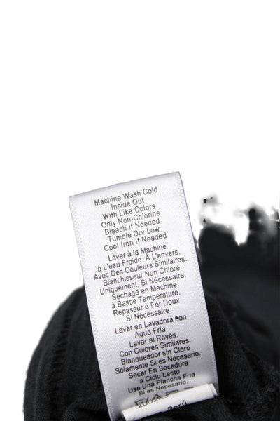 Nation LTD Women Basic Black Pima Cotton Round Neck Short Sleeve T-Shirt Size M