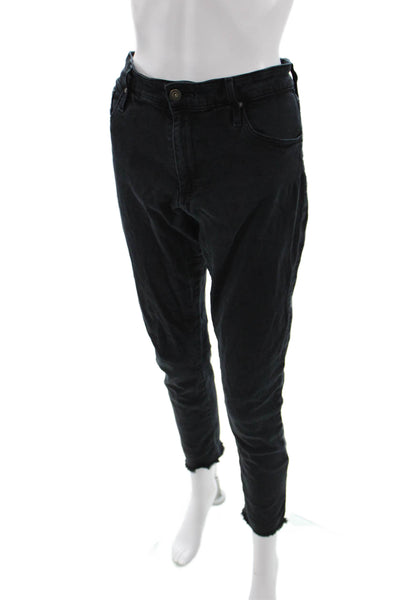 AG Adriano Goldschmied Womens High Rise Ankle Cropped Jeans Black Size 32