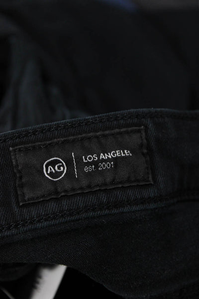 AG Adriano Goldschmied Womens High Rise Ankle Cropped Jeans Black Size 32
