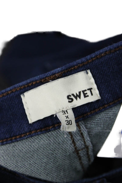 Swet Tailor Womens Cropped Straight Dark Blue Jeans Size 31