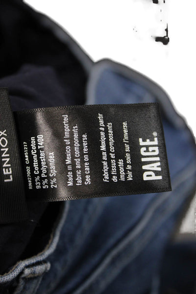 Paige Women Ankle Cropped Blue Mid Rise Jeans Button Size 31