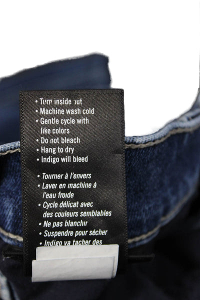 Paige Women Ankle Cropped Blue Mid Rise Jeans Button Size 31