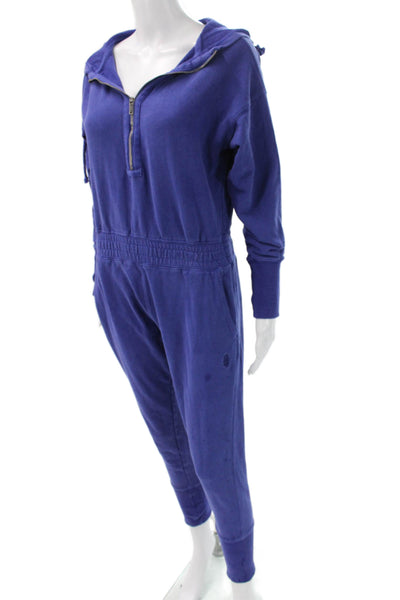 FP Movement Womens Long Sleeve Jumpsuit Blue 100% Cotton Size XS Petite