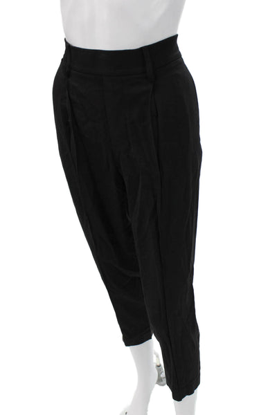 Vince Womens Petite Cropped Dress Pants Black Viscose Stretch Size S