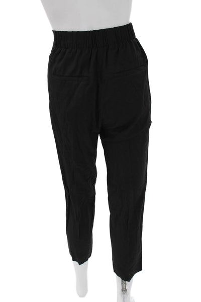 Vince Womens Petite Cropped Dress Pants Black Viscose Stretch Size S