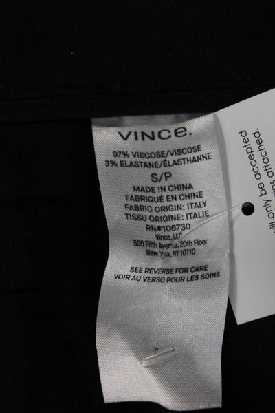 Vince Womens Petite Cropped Dress Pants Black Viscose Stretch Size S