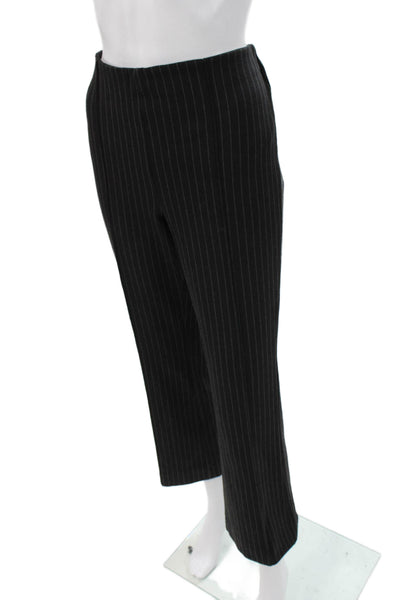 Maeve Anthropologie Women Black Striped Ankle Cropped Dress Pants Size M