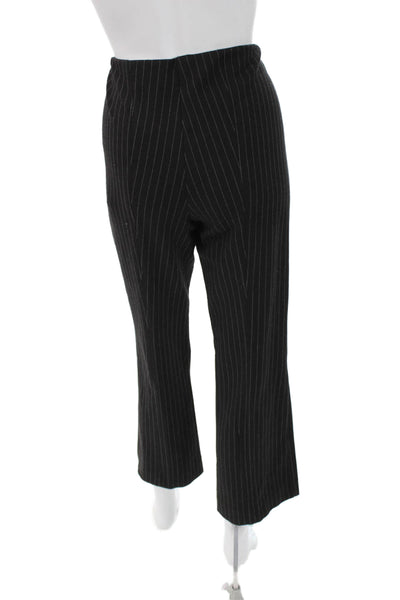 Maeve Anthropologie Women Black Striped Ankle Cropped Dress Pants Size M