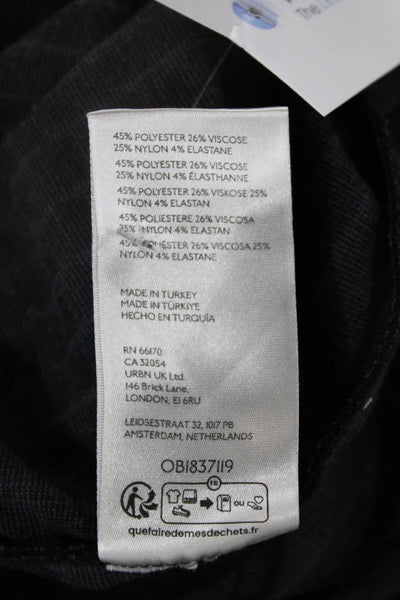 Maeve Anthropologie Women Black Striped Ankle Cropped Dress Pants Size M