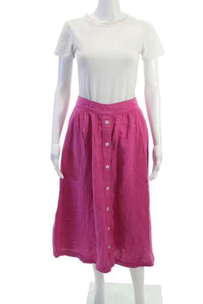 Xirena Womens A-Line Peasant Midi Skirt Pink Rayon Size XS