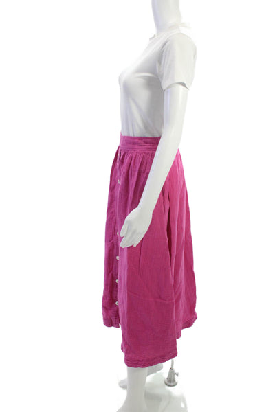 Xirena Womens A-Line Peasant Midi Skirt Pink Rayon Size XS