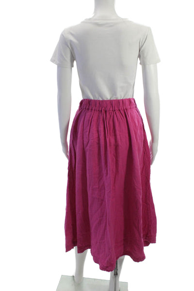 Xirena Womens A-Line Peasant Midi Skirt Pink Rayon Size XS