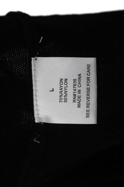 Romeo + Juliet Couture Women Black Long Sleeve Gothic Blouse Rayon Nylon Size L