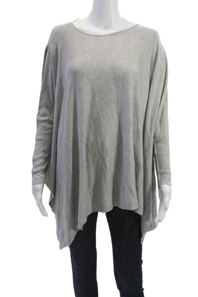 Romeo + Juliet Couture Women Gray Pullover Long Sleeve Round Neck Size M