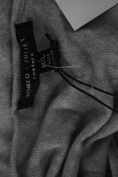Romeo + Juliet Couture Women Gray Pullover Long Sleeve Round Neck Size M