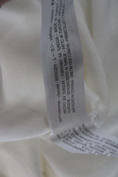 Zara Basic Women Collared White Button Up Long Sleeve Blouse Size XL