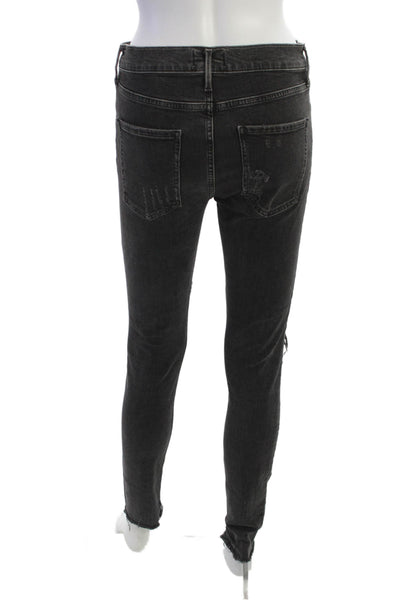 Agolde Women Black Skinny Ankle Jeans Button Fly Size 28