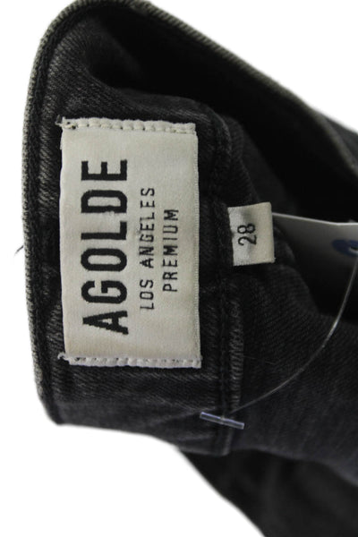 Agolde Women Black Skinny Ankle Jeans Button Fly Size 28