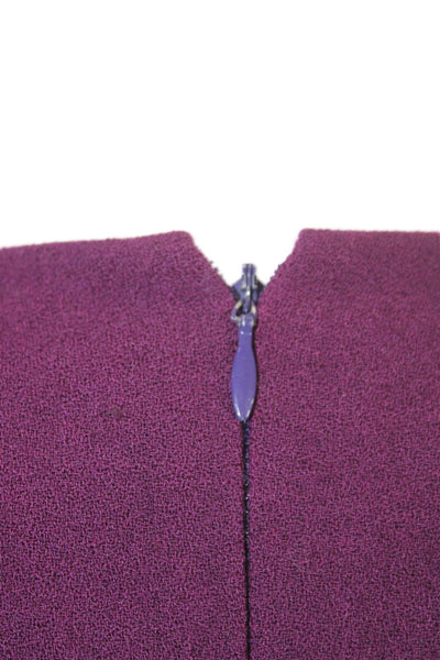 Carolina Herrera Womens Sheath Dress Purple Long Sleeve Button Size 8