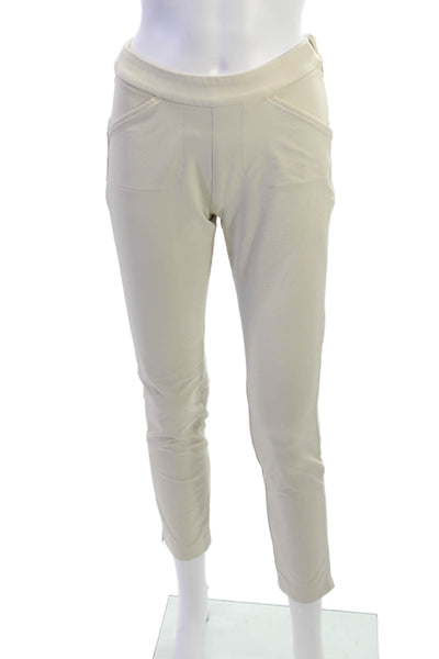 Peter Millar Womens Cropped Ankle Pants Beige Button Size 0