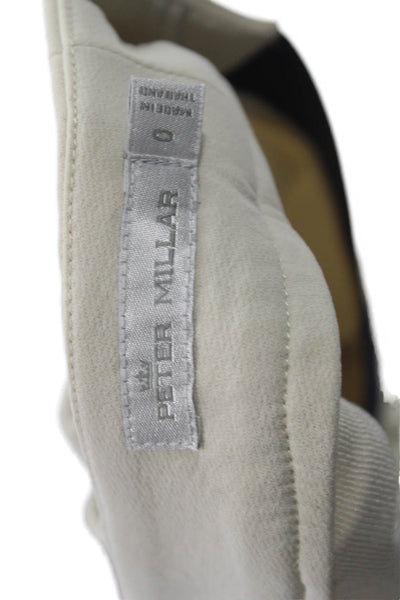 Peter Millar Womens Cropped Ankle Pants Beige Button Size 0