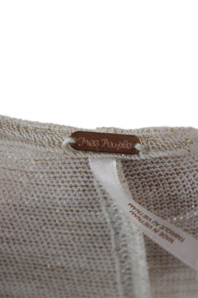 Free People Women Striped Pullover Sweater Beige Longsleeve Boho Size XS