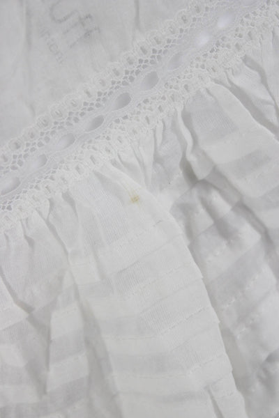Pour Les Femmes Womens Slip Dress White Cotton Sleeveless Boho Short Size S