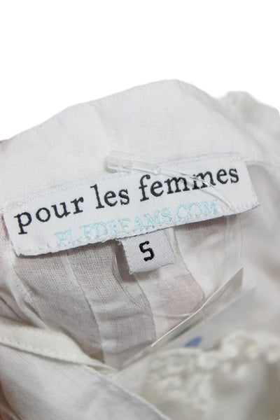 Pour Les Femmes Womens Slip Dress White Cotton Sleeveless Boho Short Size S