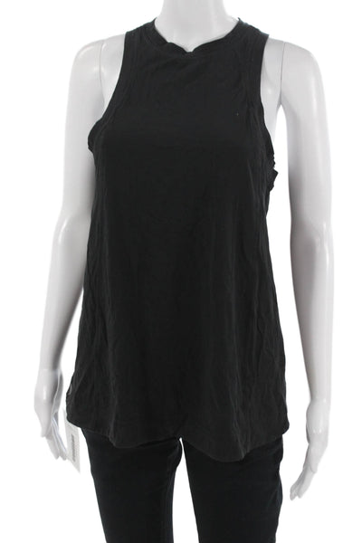 Lululemon Womens Basic Tank Black Cotton Blend Crew Neck Size 4