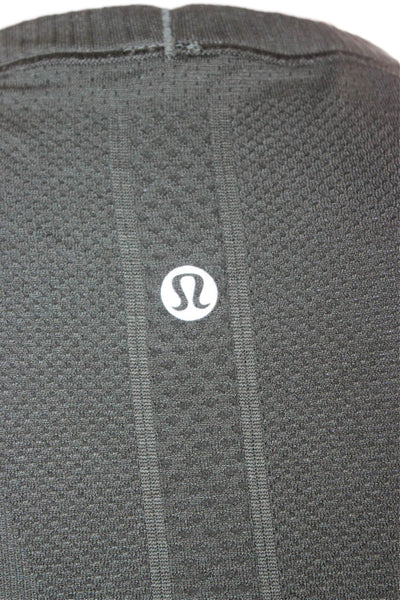 Lululemon Women Basic Nylon Crew Neck Short Sleeve Solid Green T-Shirt Size 4