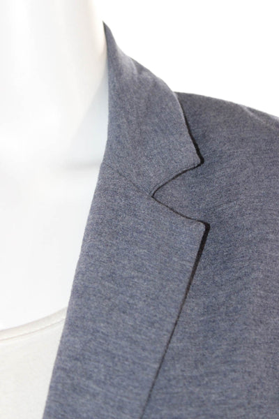 Majestic Filatures Women Dark Blue Collared Blazer Long Sleeve Viscose Size 1