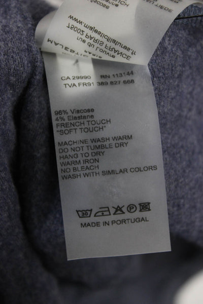 Majestic Filatures Women Dark Blue Collared Blazer Long Sleeve Viscose Size 1