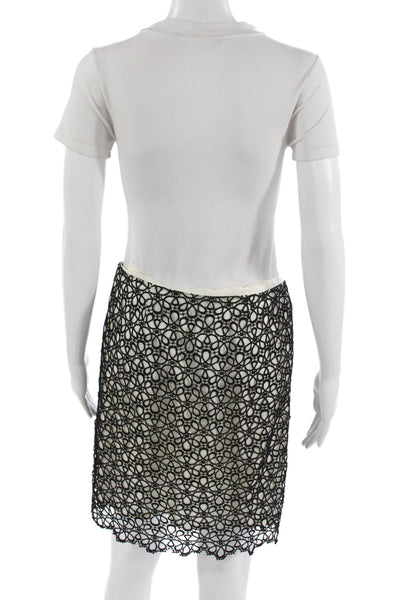Cynthia Steffe Womens Black Geometric Pencil Mini Skirt Size 4