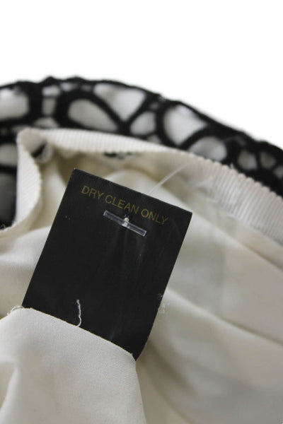 Cynthia Steffe Womens Black Geometric Pencil Mini Skirt Size 4
