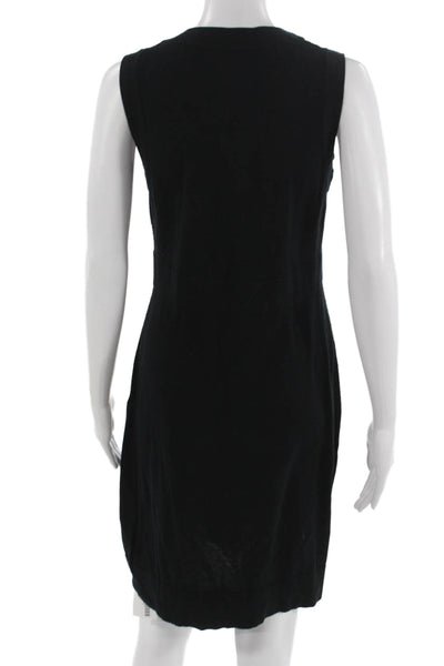 Banana Republic Women Sleeveless Tank Dress Black Cotton Square Neck Size M