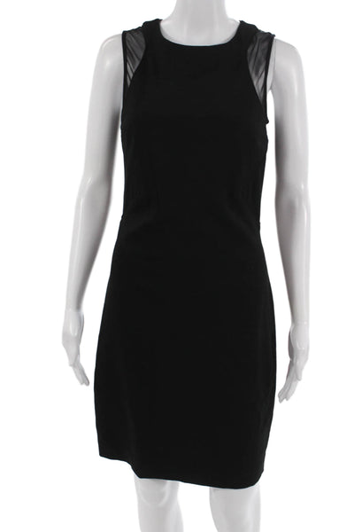 H By Halston Women Sheath Dress Black Sleeveless Crew Neck Knee Length Size S