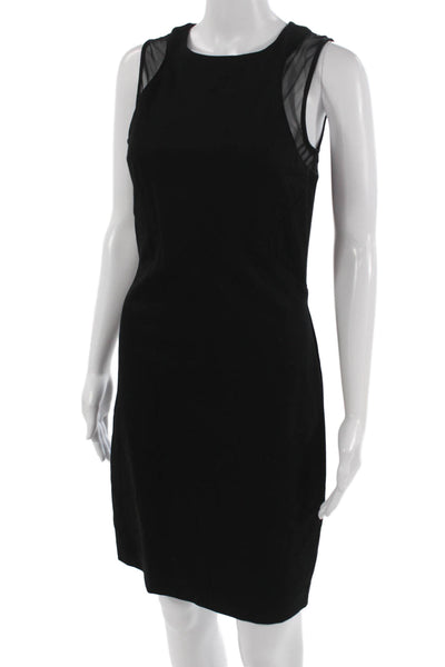 H By Halston Women Sheath Dress Black Sleeveless Crew Neck Knee Length Size S