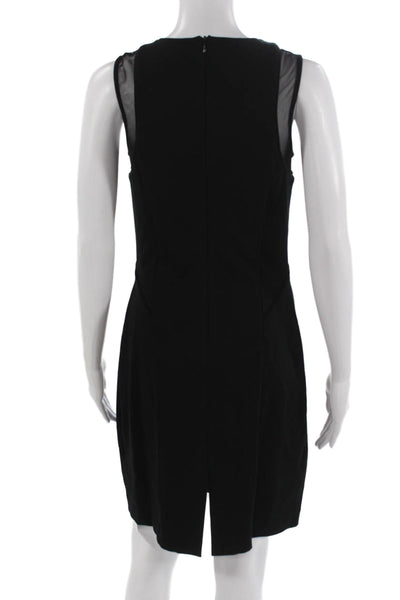 H By Halston Women Sheath Dress Black Sleeveless Crew Neck Knee Length Size S