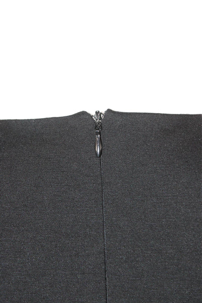 H By Halston Women Sheath Dress Black Sleeveless Crew Neck Knee Length Size S
