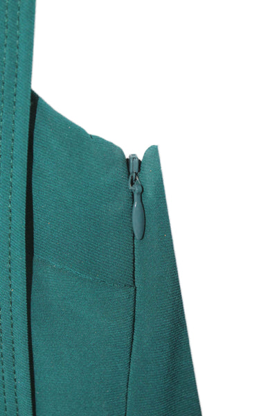 Betsy & Adam Womens Green Blouson Mini Dress Sleeveless Button Neck Size 4