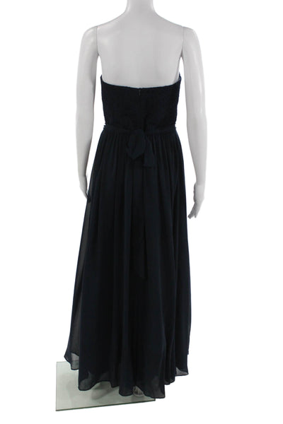 Bill Levkoff Women A-Line Maxi Dress Dark Blue Sleeveless Zip Size 10