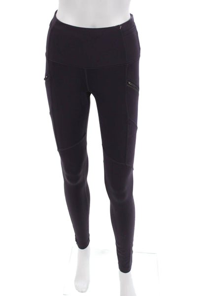 Lululemon Women Purple Nylon Ankle Cargo Leggings Zip Solid Size 4